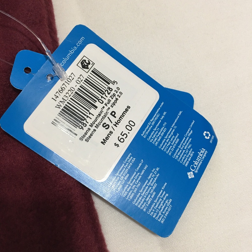 Columbia Steens Mountain Full Zip 2.0 Jacket Mens Small Maroon Gray NWT $65.00 - Picture 2 of 8